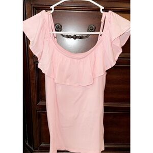Pink Ruffle Off-Shoulder Top